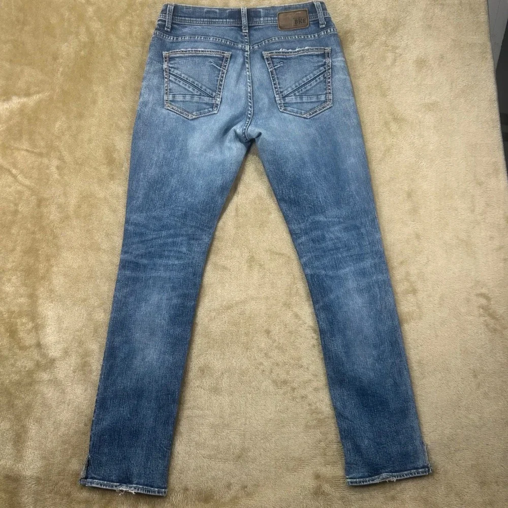 BKE‎ Alec Skinny Jeans Mens 32R Medium Wash Distressed Stretch Denim Blue